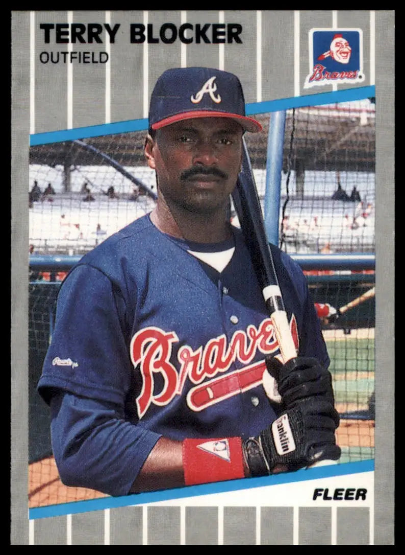 1989 Fleer Terry Blocker RC 589 Atlanta Braves NM - Baseball Card Single