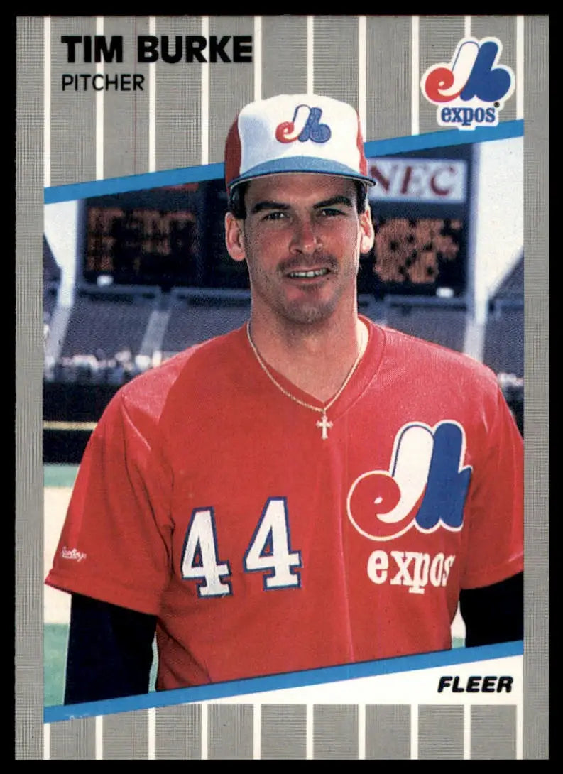 1989 Fleer Tim Burke 372 Montreal Expos NM - Baseball Card Single