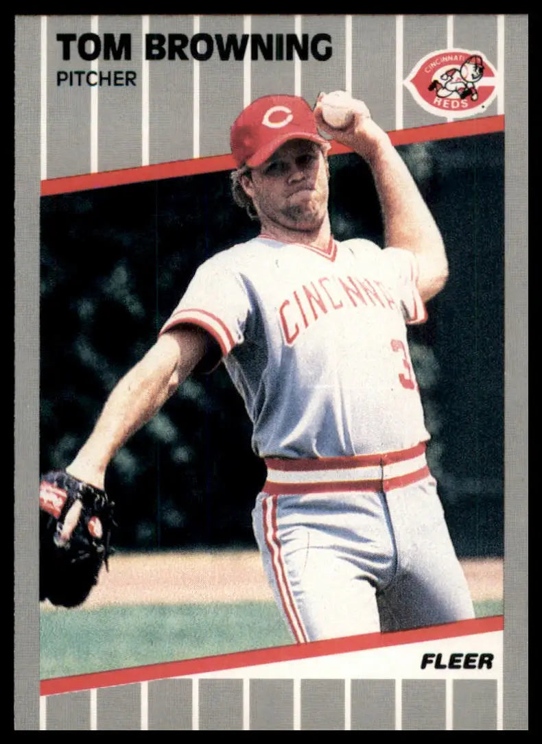 1989 Fleer Tom Browning 153 Cincinnati Reds NM - Baseball Card Single