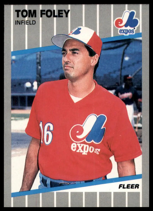 1989 Fleer Tom Foley 375 Montreal Expos NM - Baseball Card Single