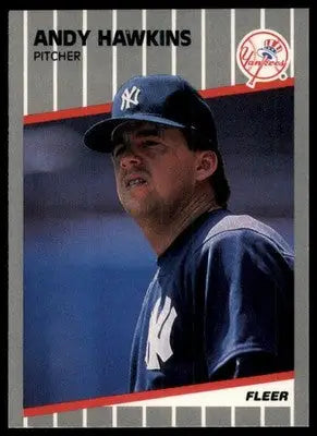 1989 Fleer Update Andy Hawkins U-50 New York Yankees NM - Baseball Card Single