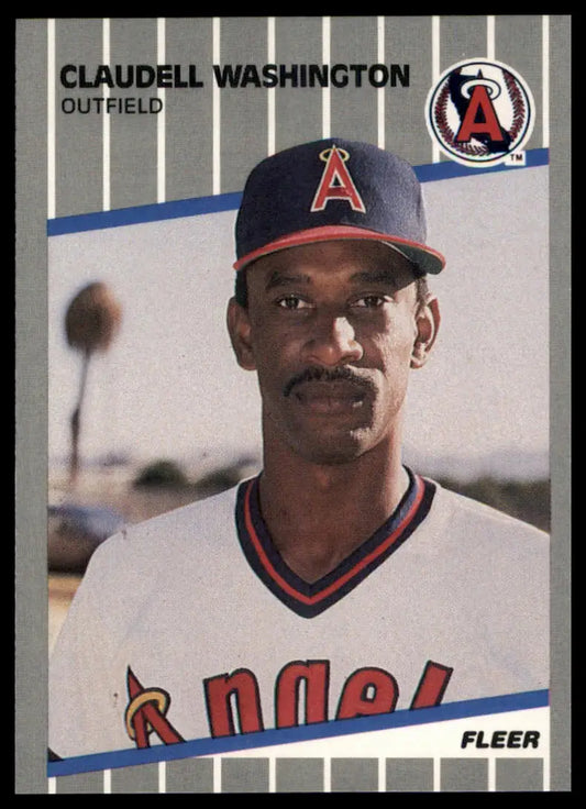 1989 Fleer Update Claudell Washington U-17 California Angels NM - Baseball Card Single
