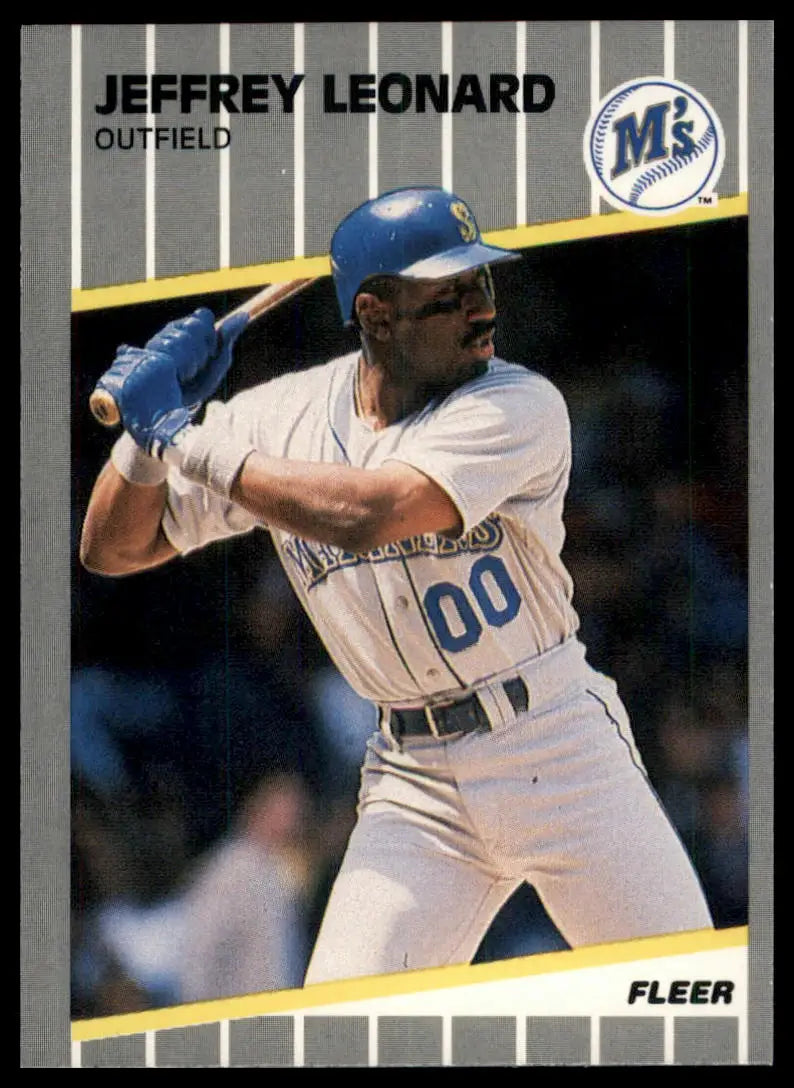1989 Fleer Update Jeffrey Leonard U-60 Seattle Mariners NM - Baseball Card Single
