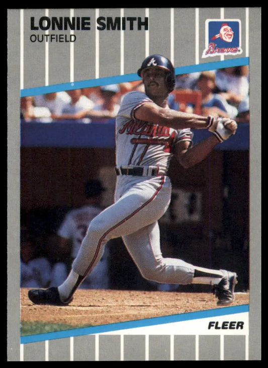 1989 Fleer Update Lonnie Smith U-74 Atlanta Braves NM - Baseball Card Single