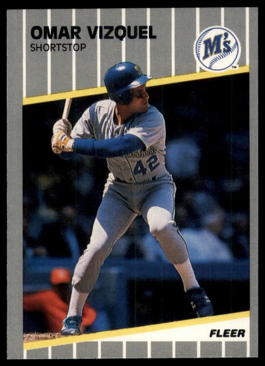 1989 Fleer Update Omar Vizquel U-62 Seattle Mariners NM - Baseball Card Single