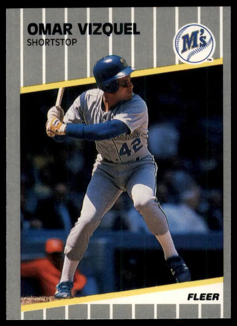 1989 Fleer Update Omar Vizquel U-62 Seattle Mariners NM - Baseball Card Single