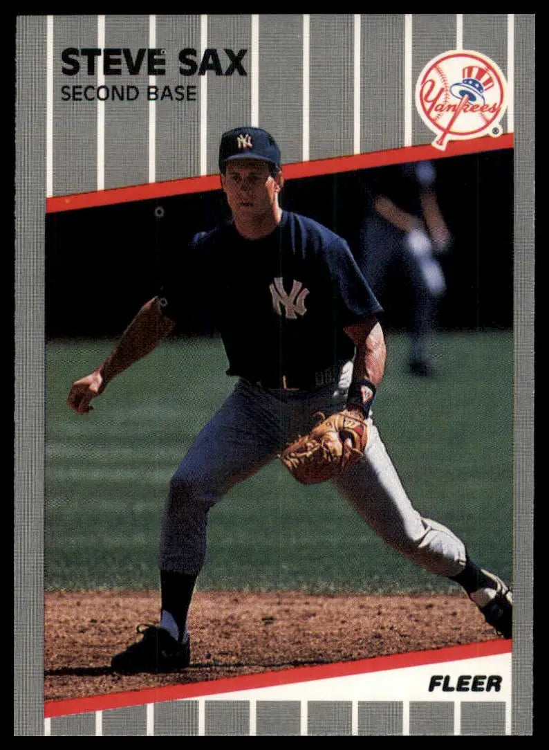 1989 Fleer Update Steve Sax U-52 New York Yankees NM - Baseball Card Single