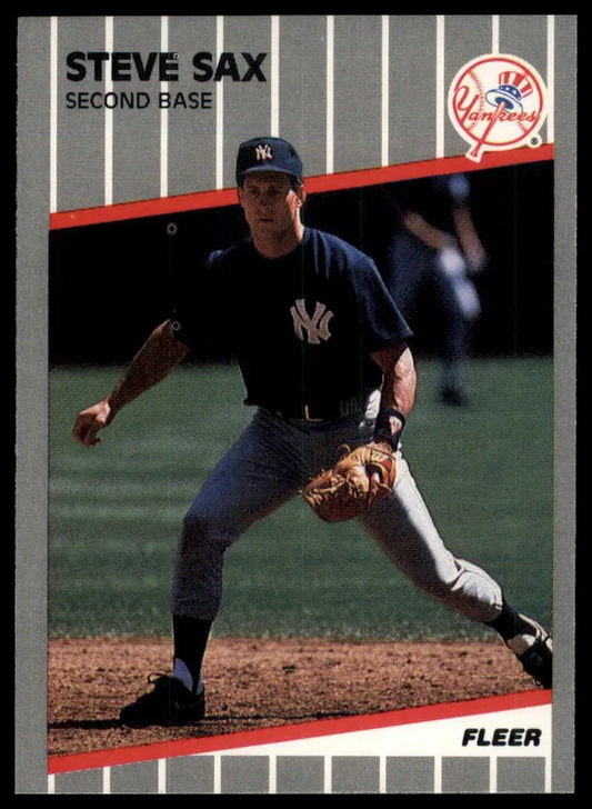 1989 Fleer Update Steve Sax U-52 New York Yankees NM - Baseball Card Single