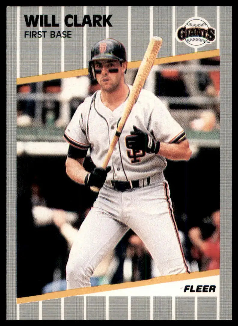 1989 Fleer Will Clark 325 San Francisco Giants NM - Baseball Card Single