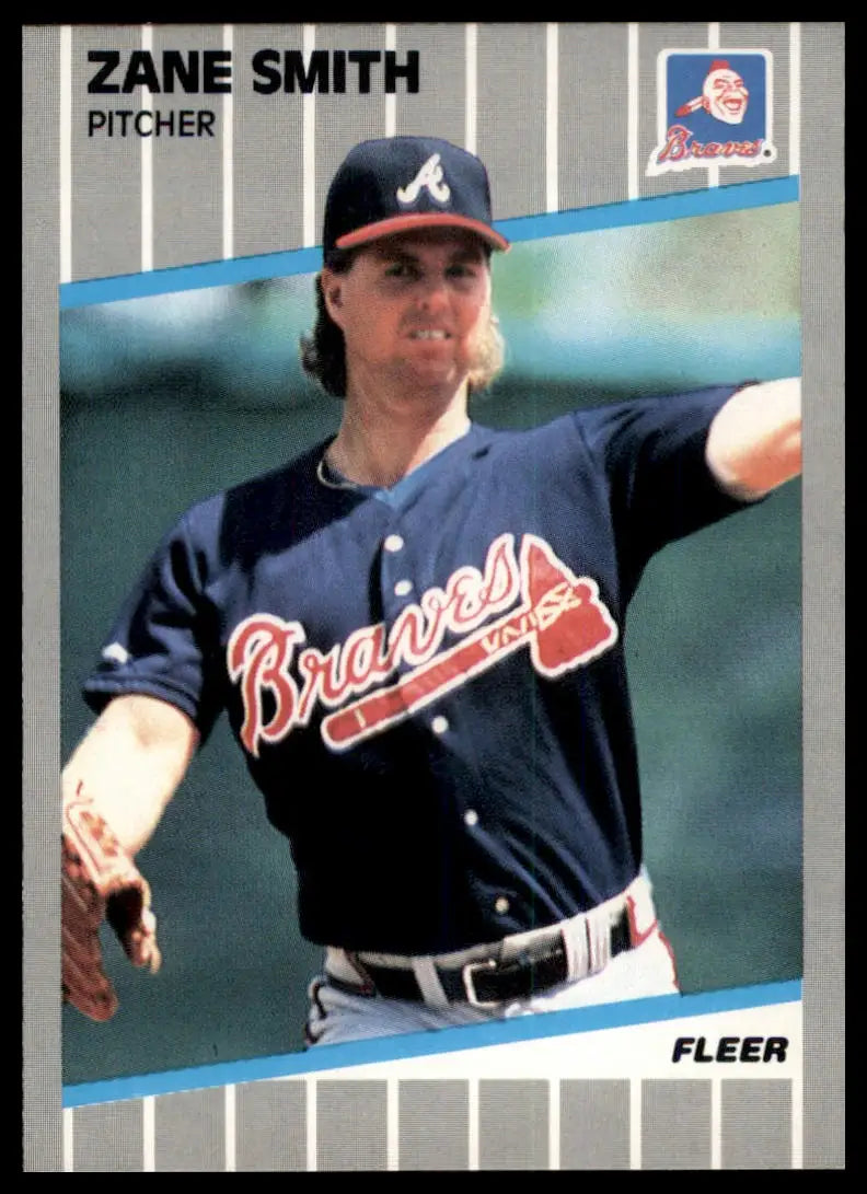1989 Fleer Zane Smith 601 Atlanta Braves NM - Baseball Card Single