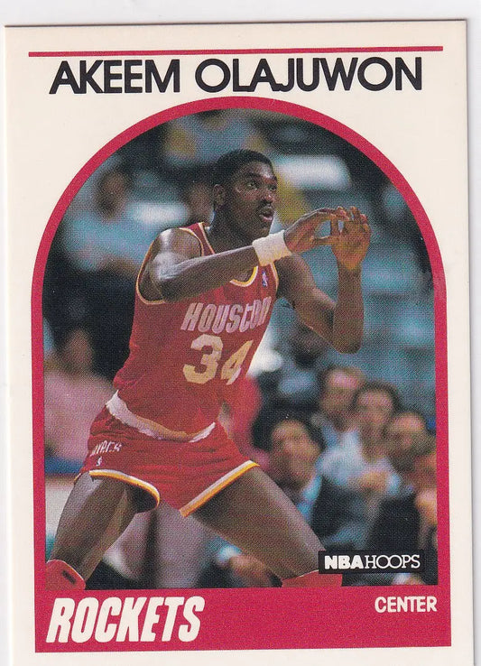 1989 HOOPS #180 AKEEEM OLAJUWON- HOUSTON ROCKETS - Basketball Card Single