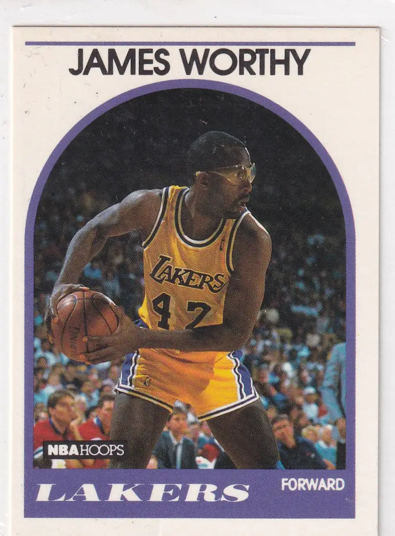 1989 HOOPS #210 JAMES WORTHY- LOS ANGELES LAKERS - Basketball Card Single