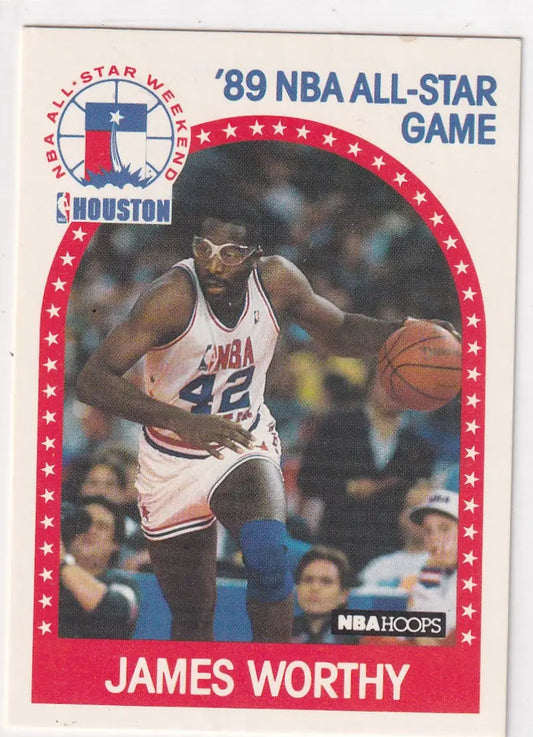 1989 HOOPS #219 JAMES WORHTY ALL STAR- LOS ANGELES LAKERS - Basketball Card Single
