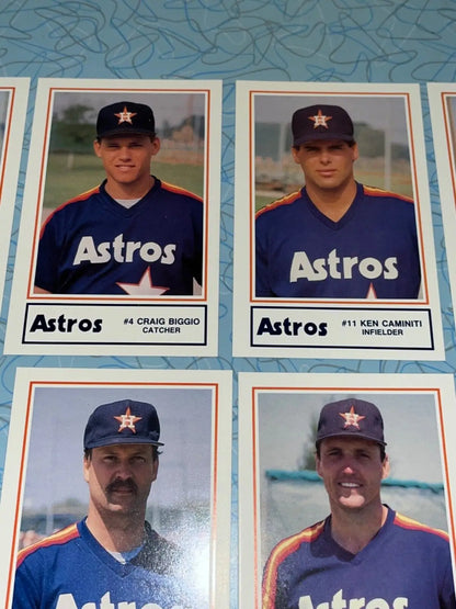 Vintage baseball cards featuring Houston Astros and Craig Biggio from a card set