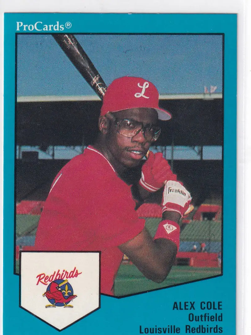 1989 PRO CARDS #1266 ALEX COLE BLUE- LOUISVILLE REDBIRDS
