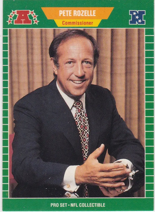 Pete Rozelle Commissioner trading card from 1989 Pro Set NFL collection