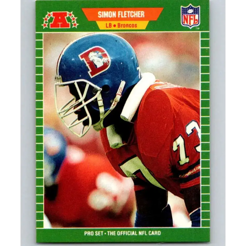 1989 Pro Set #101 Simon Fletcher NM-MT RC Rookie Denver Broncos Football Card - Football Card Single