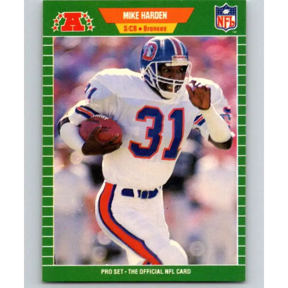 1989 Pro Set #102 Mike Harden NM-MT Denver Broncos Football Card