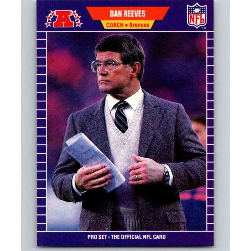 1989 Pro Set #114 Dan Reeves CO NM-MT Denver Broncos Football Card - Football Card Single