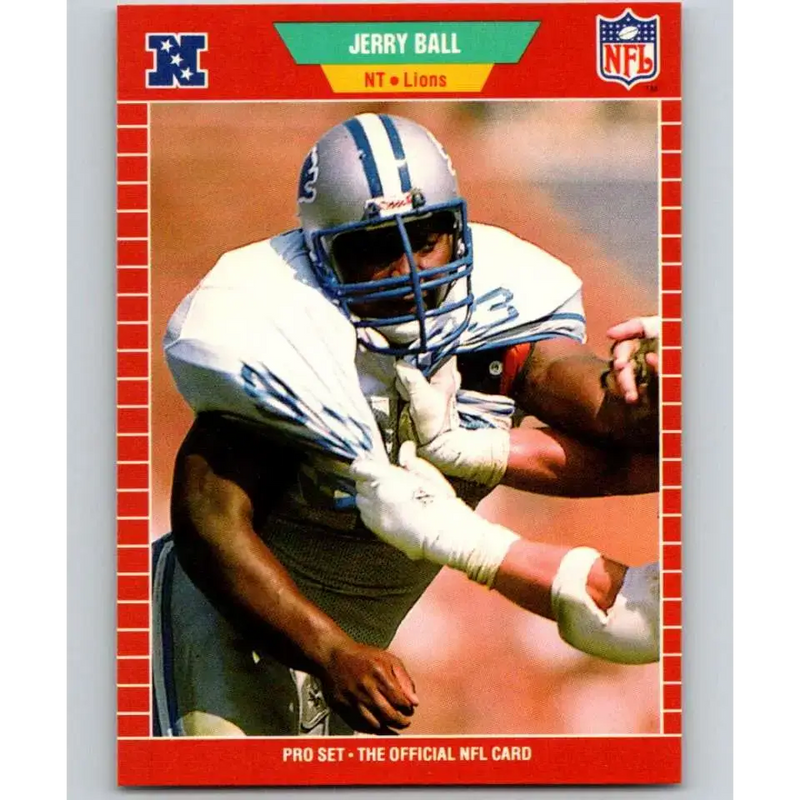 1989 Pro Set #116 Jerry Ball NM-MT RC Rookie Detroit Lions Football Card - Football Card Single