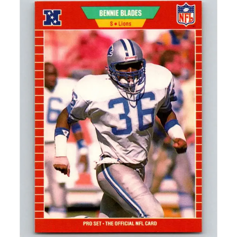 1989 Pro Set #117 Bennie Blades NM-MT RC Rookie Detroit Lions Football Card - Football Card Single
