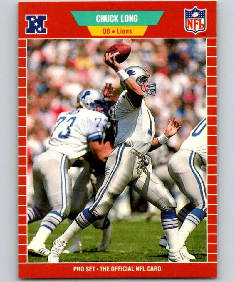 1989 Pro Set #122 Chuck Long EX Excellent Detroit Lions Football Card - Football Card Single