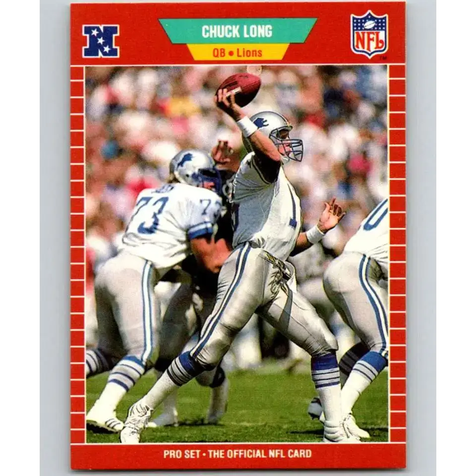 1989 Pro Set #122 Chuck Long NM-MT Detroit Lions Football Card - Football Card Single