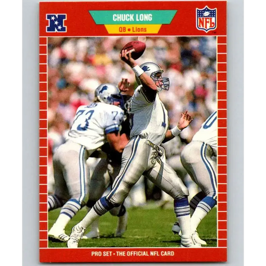 1989 Pro Set #122 Chuck Long NM-MT Detroit Lions Football Card - Football Card Single