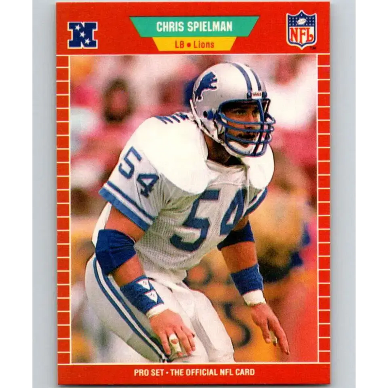 1989 Pro Set #125 Chris Spielman NM-MT RC Rookie Detroit Lions Football Card - Football Card Single