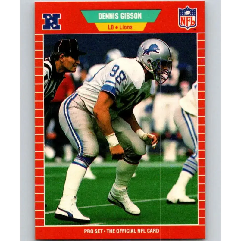 1989 Pro Set #126 Dennis Gibson NM-MT Detroit Lions Football Card - Football Card Single