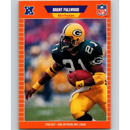 1989 Pro Set #129 Brent Fullwood NM-MT RC Rookie Green Bay Packers Football Card