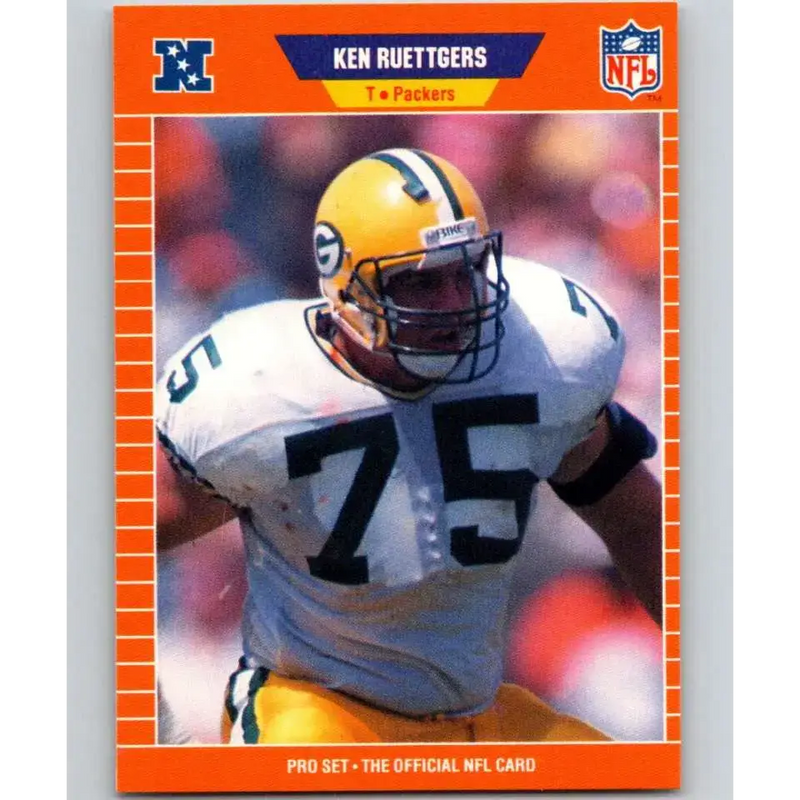 1989 Pro Set #136 Ken Ruettgers NM-MT RC Rookie Green Bay Packers Football Card - Football Card Single