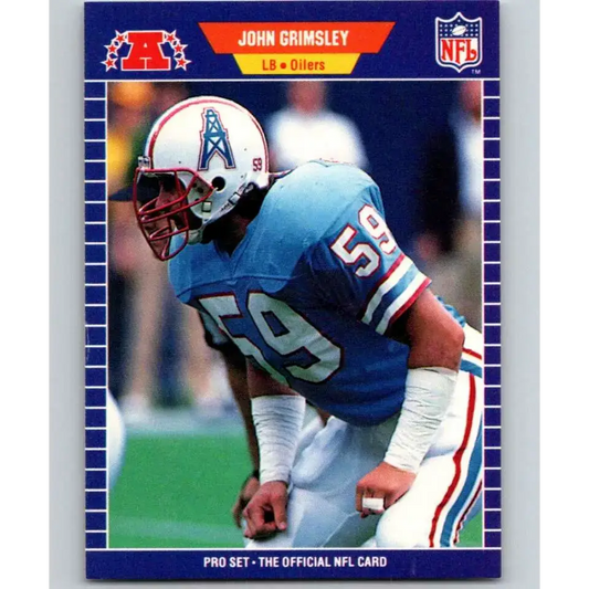 1989 Pro Set #144 John Grimsley NM-MT Houston Oilers Football Card