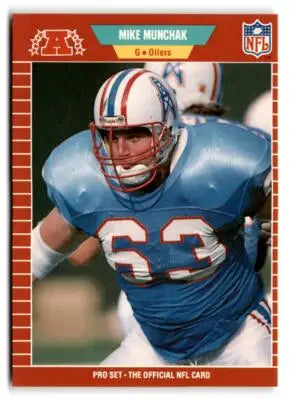 Vintage NFL trading card of Mike Munchak from 1989 Pro Set Houston Oilers