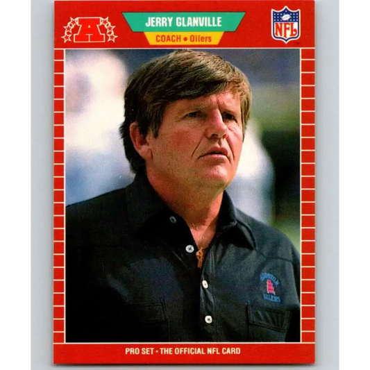 1989 Pro Set #154 Jerry Glanville CO NM-MT Houston Oilers Football Card