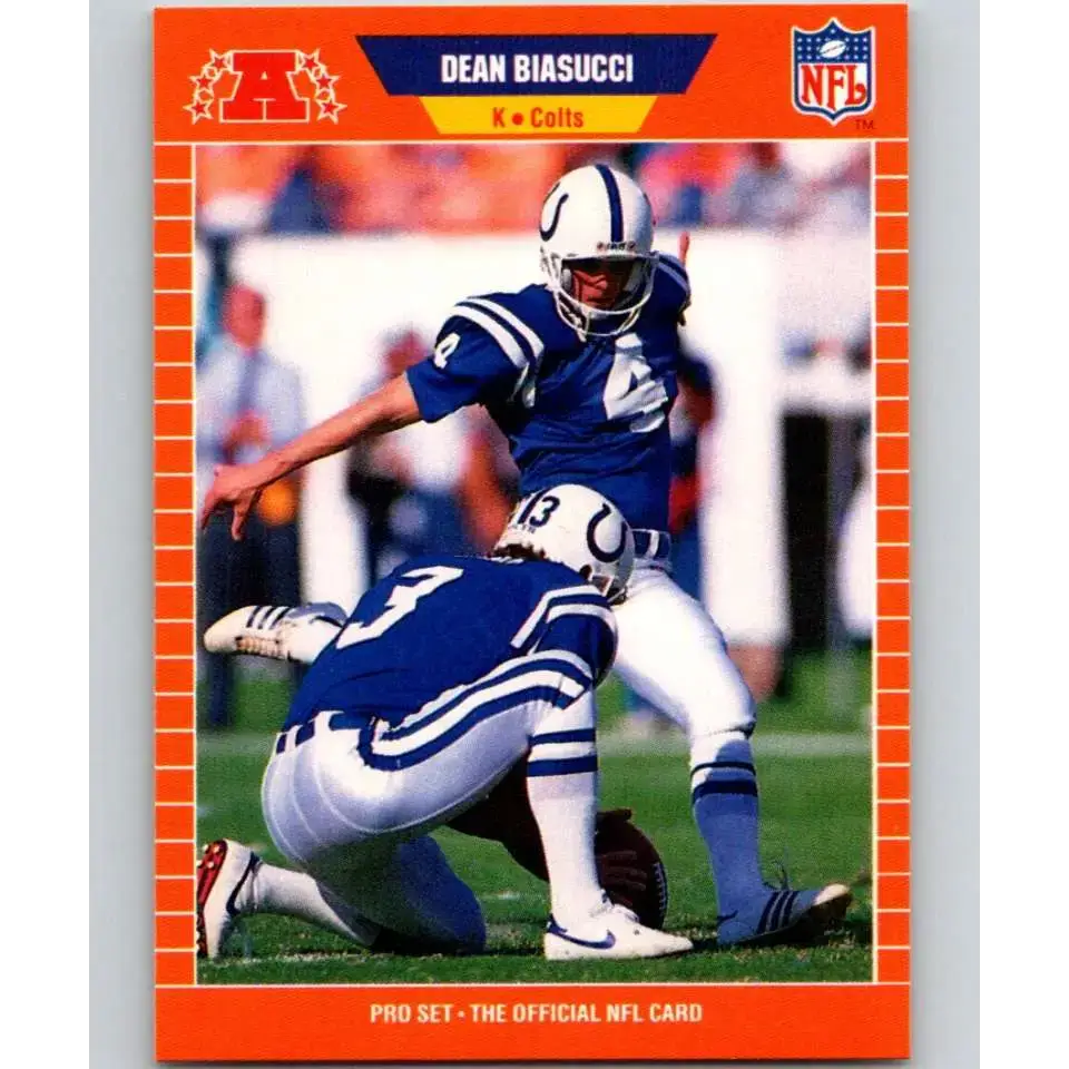 1989 Pro Set #156 Dean Biasucci NM-MT Indianapolis Colts Football Card - Football Card Single