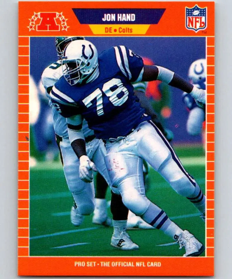 1989 Pro Set #162 Jon Hand EX Excellent Indianapolis Colts Football Card - Football Card Single