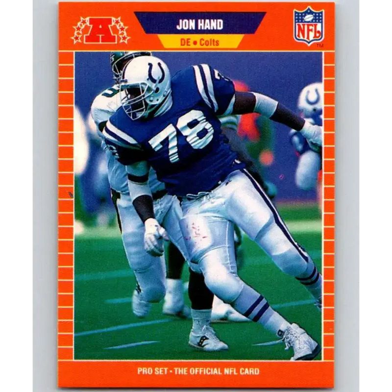 1989 Pro Set #162 Jon Hand NM-MT Indianapolis Colts Football Card - Football Card Single