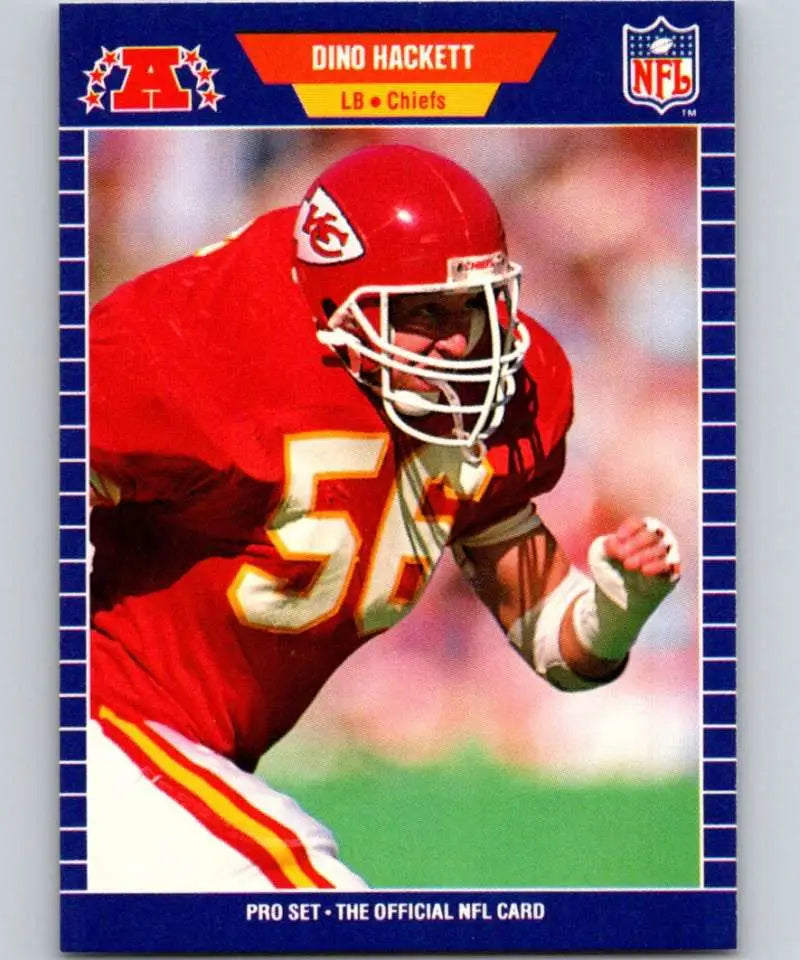 1989 Pro Set #171 Dino Hackett EX Excellent Kansas City Chiefs Football Card - Football Card Single