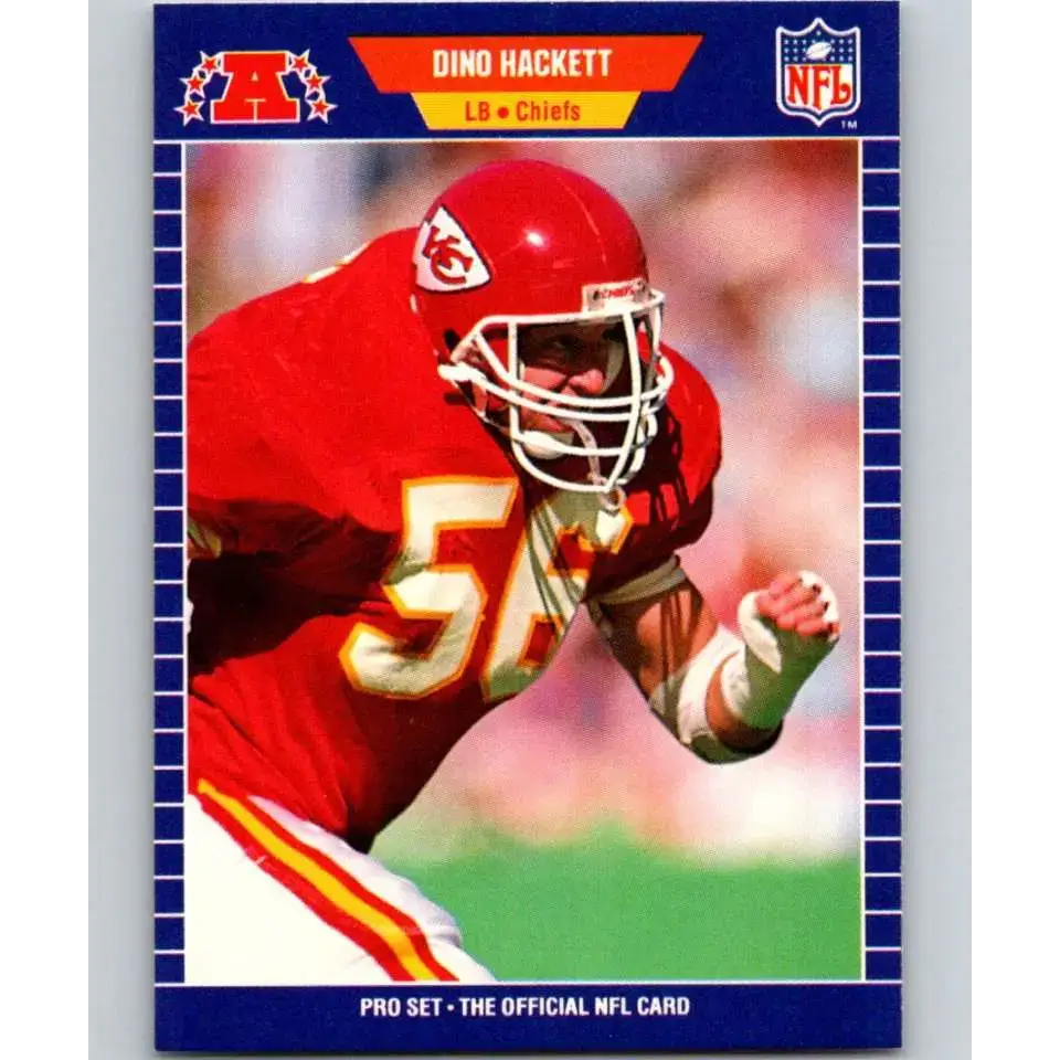 1989 Pro Set #171 Dino Hackett NM-MT Kansas City Chiefs Football Card