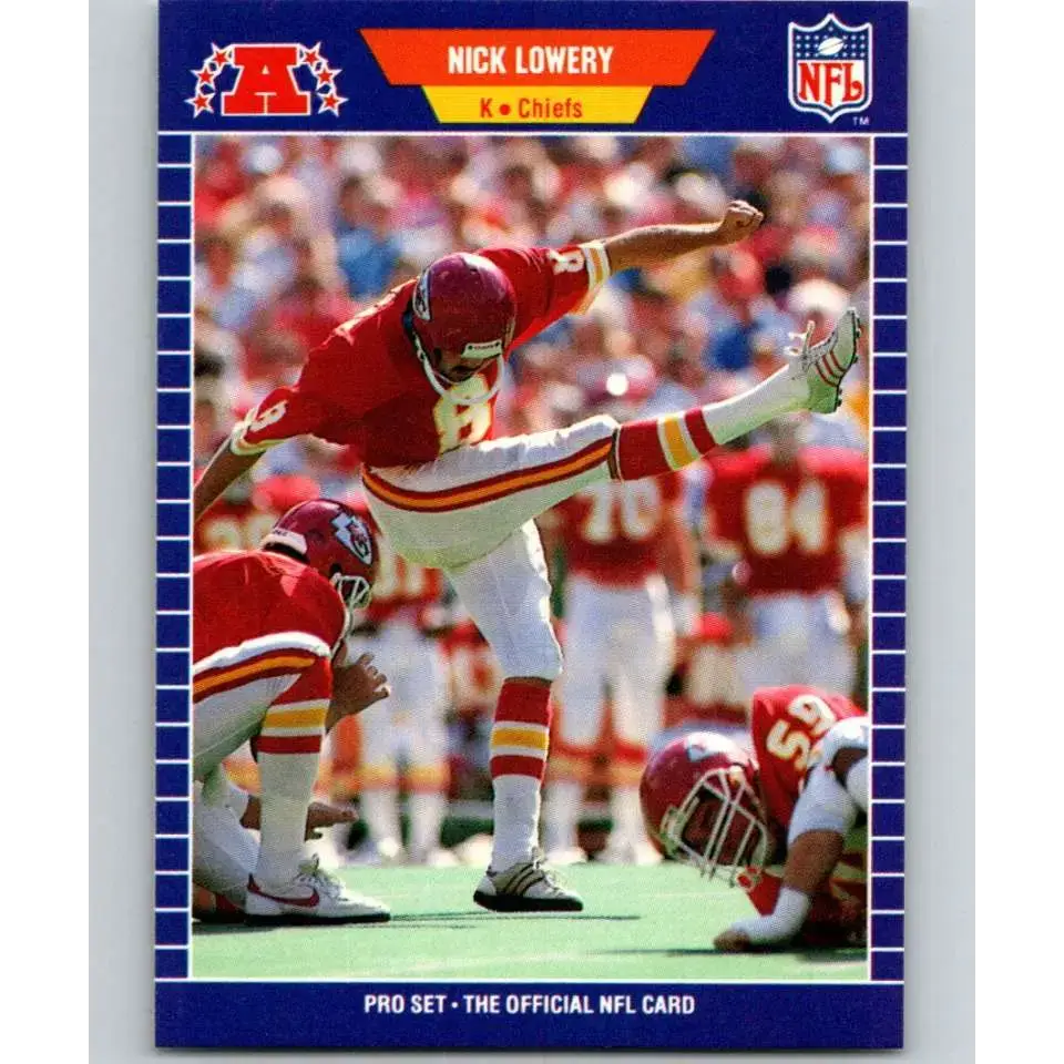 1989 Pro Set #174 Nick Lowery NM-MT Kansas City Chiefs Football Card