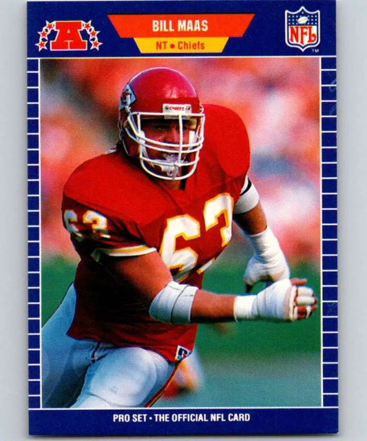 1989 Pro Set #175 Bill Maas EX Excellent Kansas City Chiefs Football Card - Football Card Single