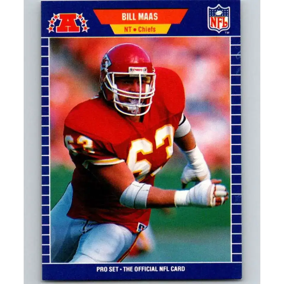 1989 Pro Set #175 Bill Maas NM-MT Kansas City Chiefs Football Card