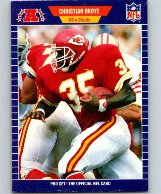 1989 Pro Set #176 Christian Okoye EX Excellent Kansas City Chiefs Football Card - Football Card Single