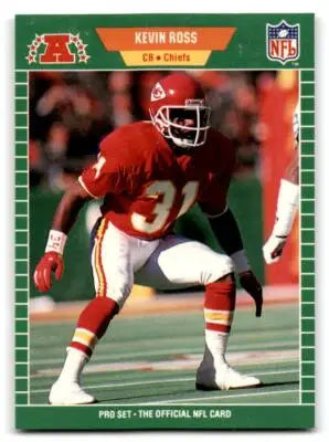 Vintage Kevin Ross Kansas City Chiefs 1989 Pro Set football trading card