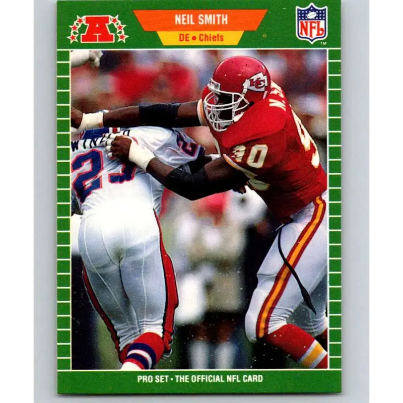 1989 Pro Set #180 Neil Smith NM-MT RC Rookie Kansas City Chiefs Football Card - Football Card Single