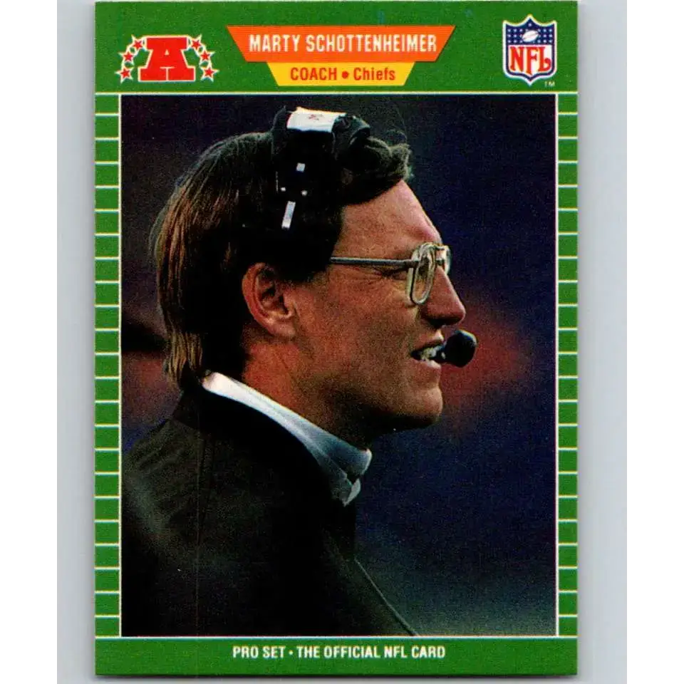 1989 Pro Set #181 Marty Schottenheimer CO NM-MT Kansas City Chiefs Football Card