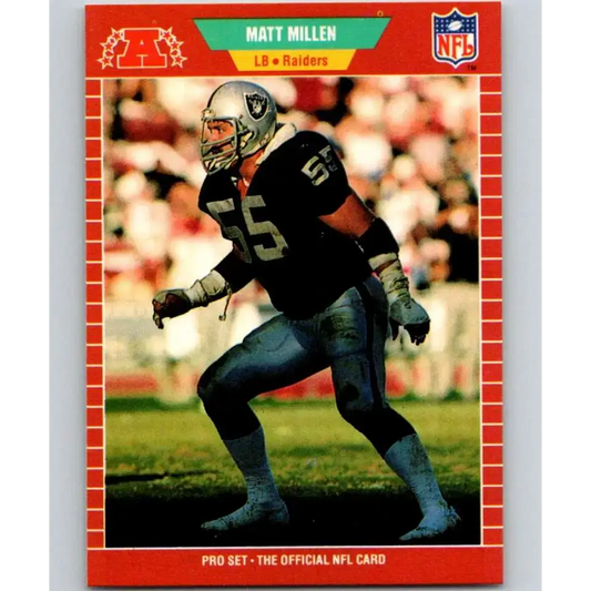 1989 Pro Set #188 Matt Millen NM-MT Los Angeles Raiders Football Card