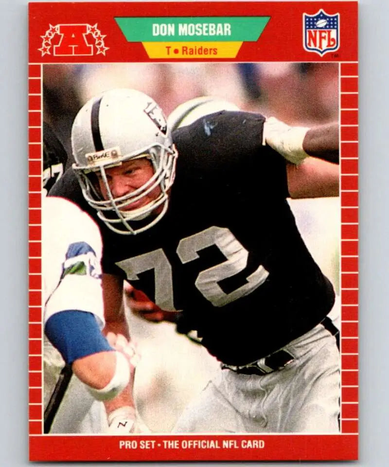 1989 Pro Set #189 Don Mosebar EX Excellent RC Rookie Los Angeles Raiders Football Card - Football Card Single