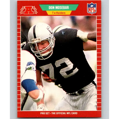 1989 Pro Set #189 Don Mosebar NM-MT RC Rookie Los Angeles Raiders Football Card